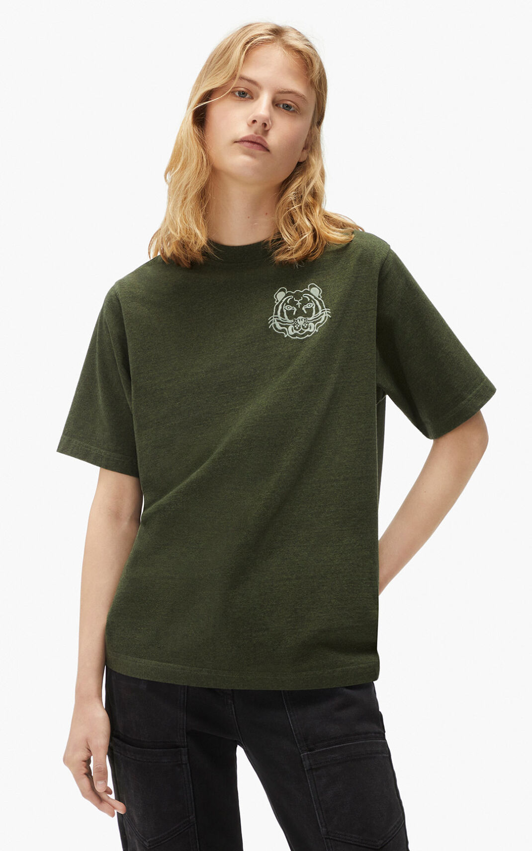 Kenzo RE/relaxed casual Tシャツ レディース オリーブ - ZFNQWE917